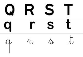 lettres de l alphabet  afficher dans la classe QRST
