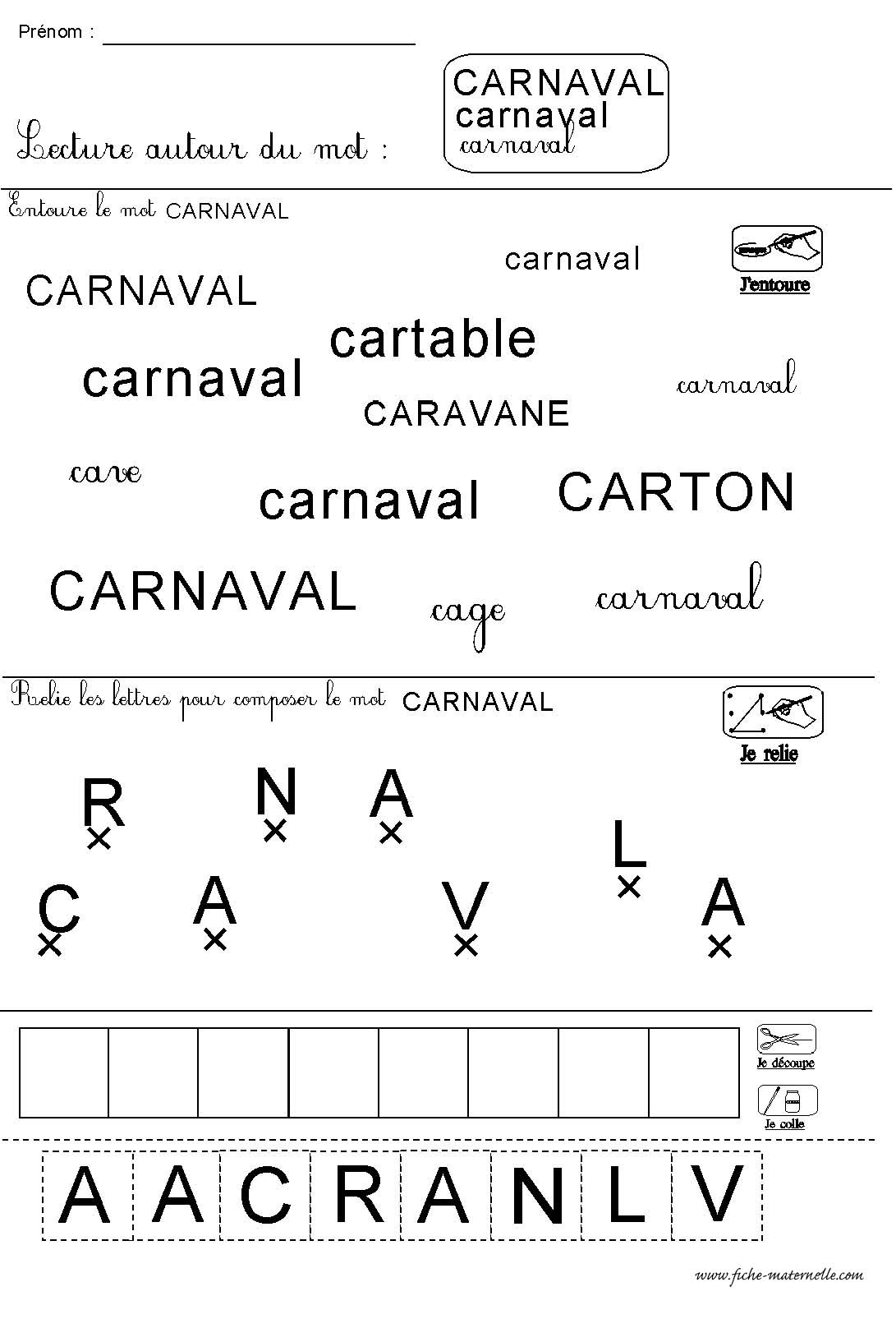 Fiche autour du mot CARNAVAL