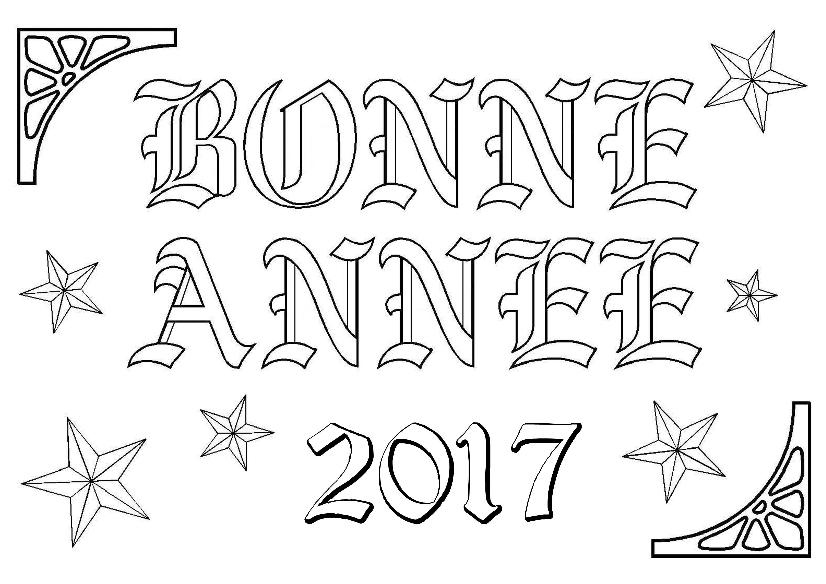 coloriage de bonne anne 2017