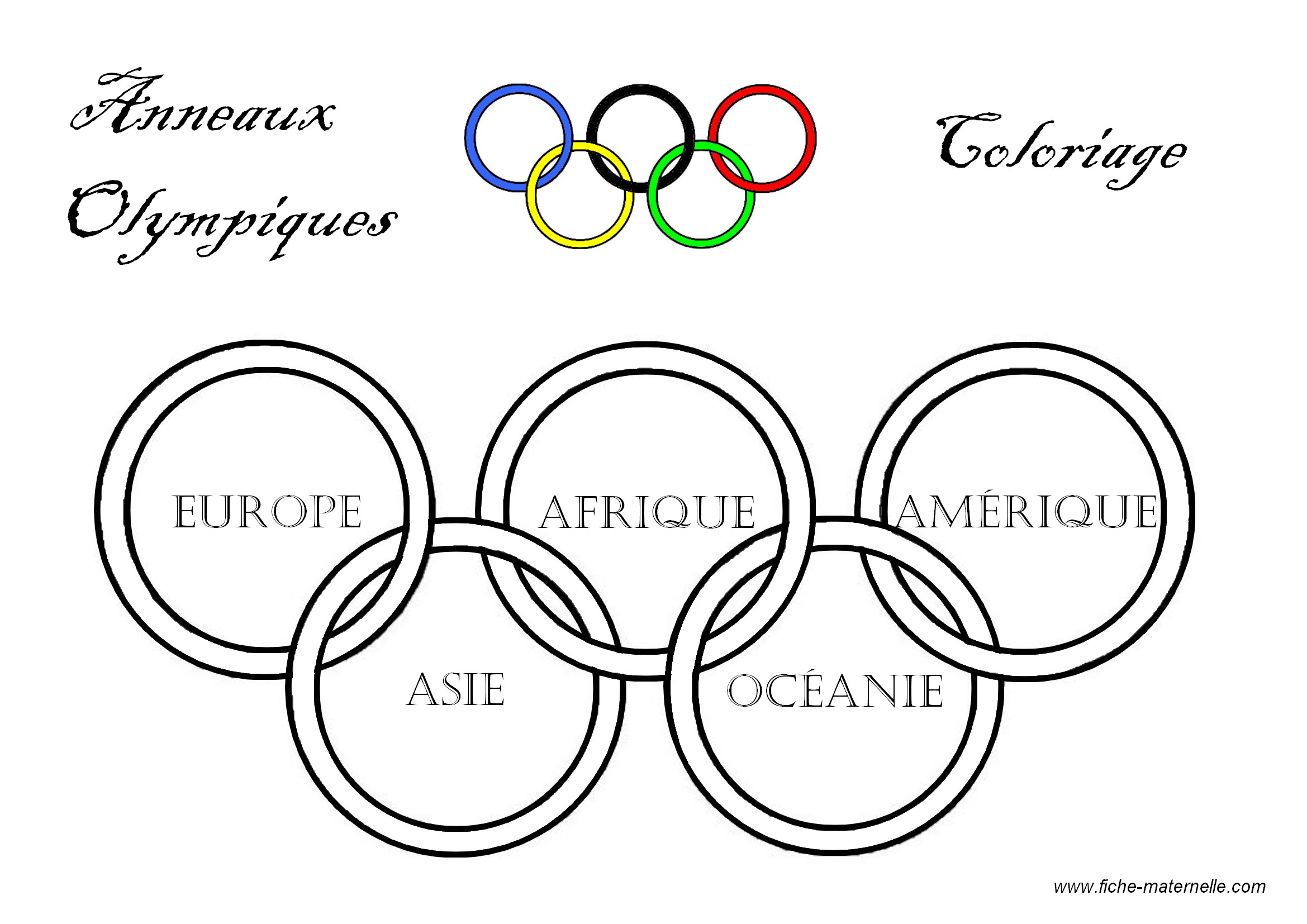 Jeux olympiques Les anneaux Coloriage magique