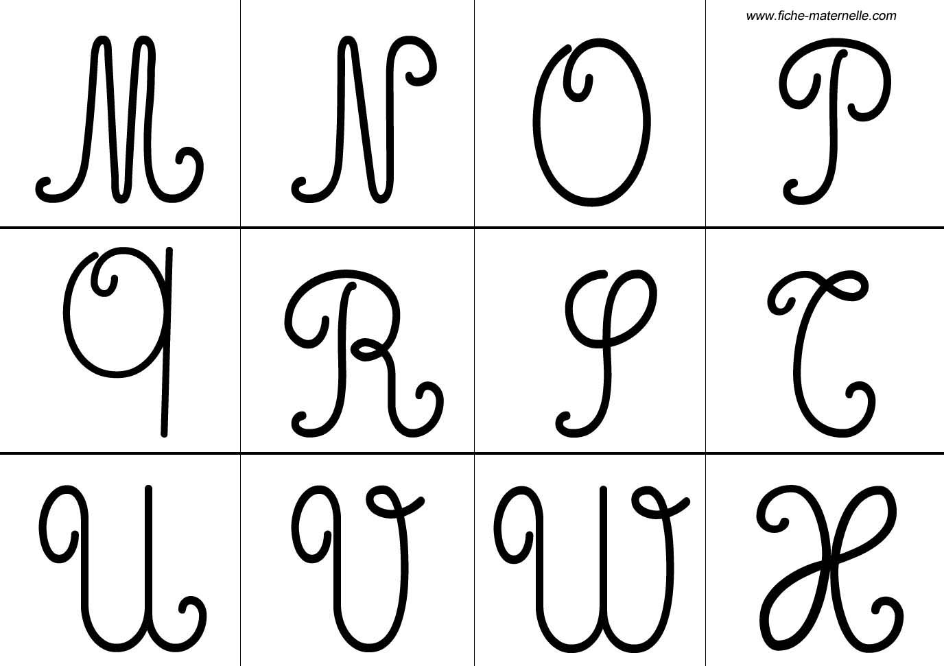 modele de lettre en majuscule