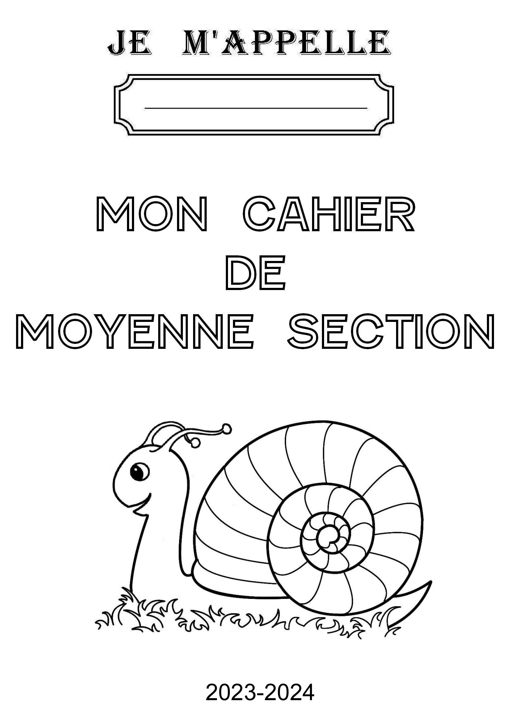 Page de garde du cahier de grande section