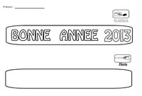 Colorier et �crire bonne ann�e 2012