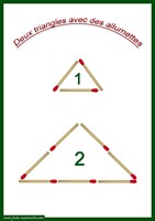 un triangle avec des allumettes