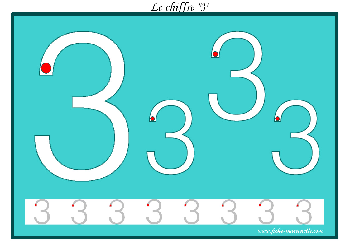 Piste graphique chiffre 3