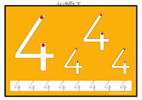 Exercice pour apprendre  tracer le chiffre 4