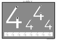 Exercice pour apprendre  tracer le chiffre 4