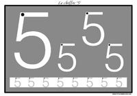 Exercice pour apprendre  tracer le chiffre 5