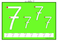 Exercice pour apprendre  tracer le chiffre 7