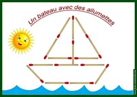 un bateau avec des allumettes