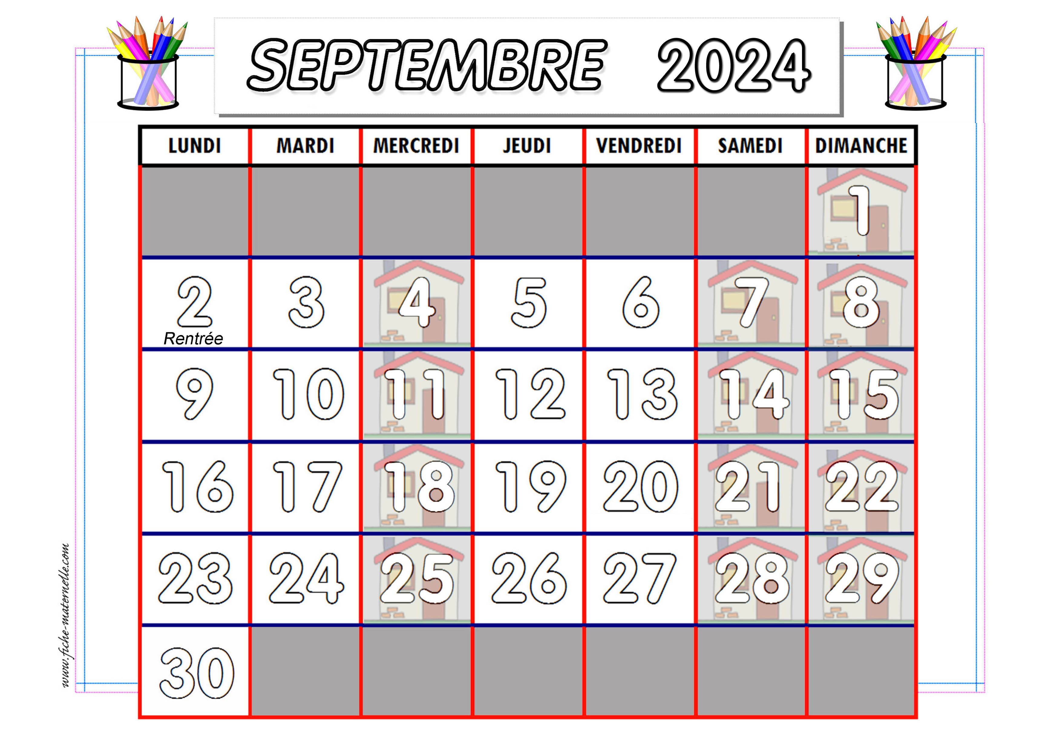 septembre 2023 calendrier imprimable