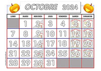 Calendrier mois de septembre