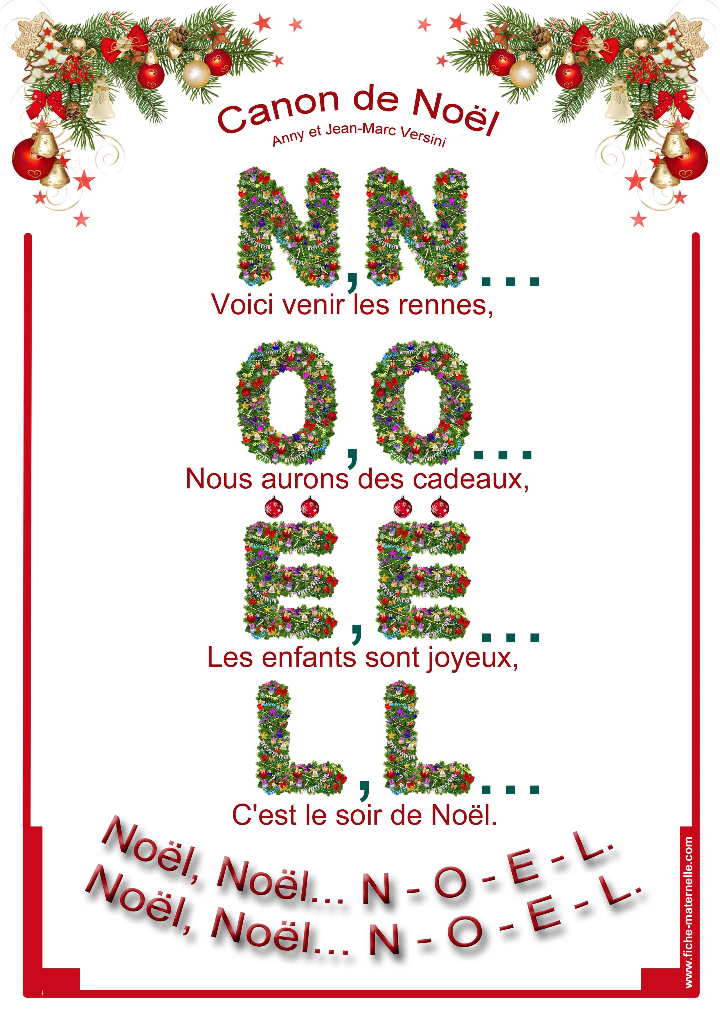 Canon De Noël Lyrics - Chansons de Noël pour enfants - Only on