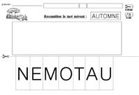 constituer le mot automne en criture capitale