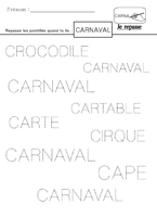Ecrire le mot carnaval en capitale