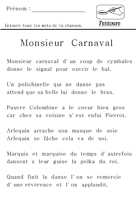 Lire le mot carnaval en GS et MS