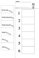 Placer les étiquettes dans l ordre chronologique des actions afin d écrire le mot maracas