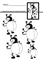 Trace les points sur le dos de la coccinelle