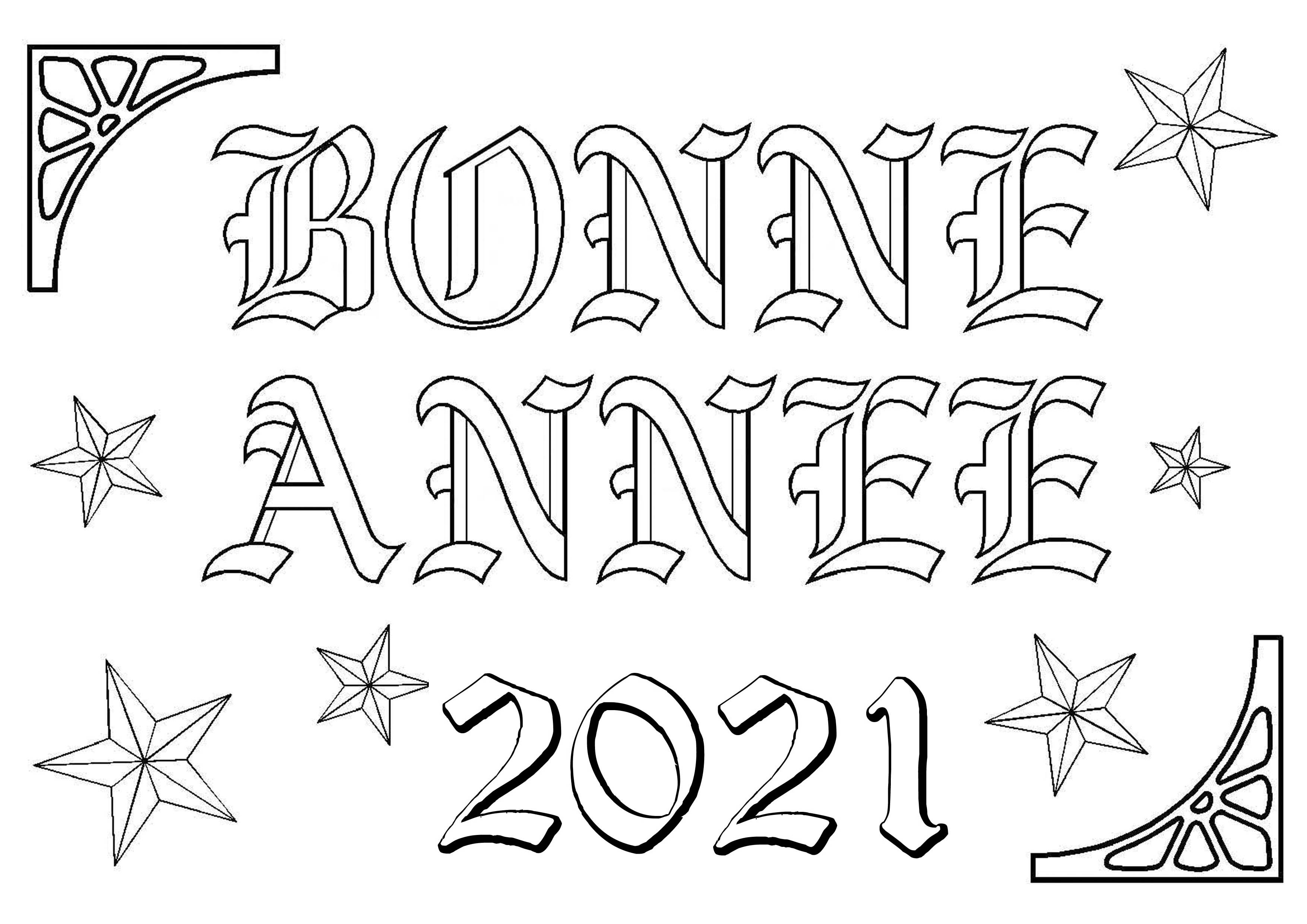 coloriage de bonne anne 2021