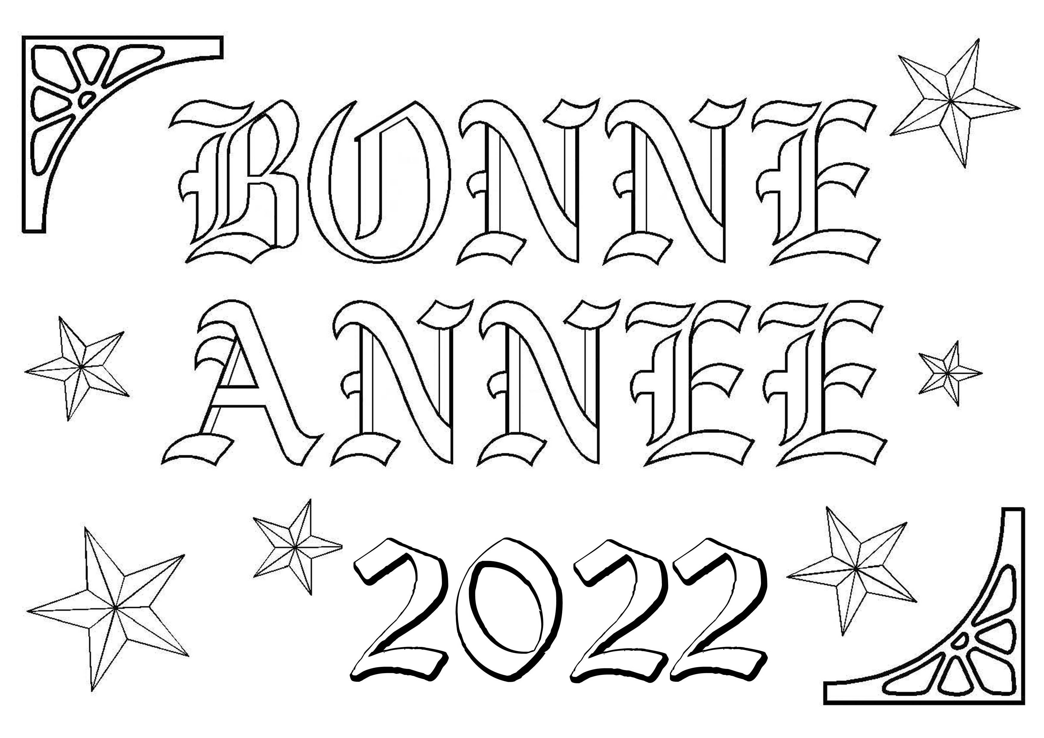 coloriage de bonne anne 2022