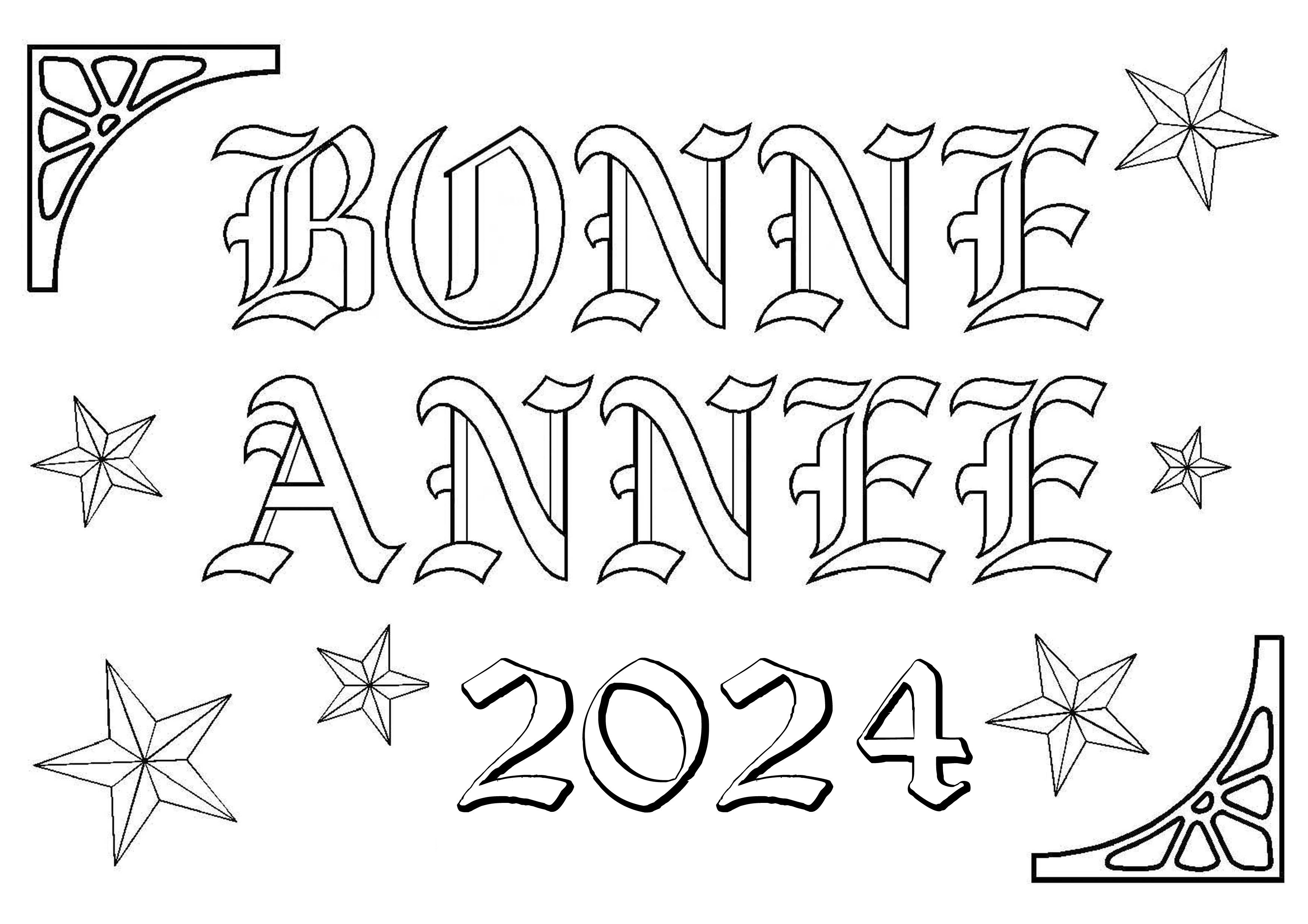 coloriage de bonne anne 2024