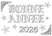 Colorier les mots bonne ann�e 2026