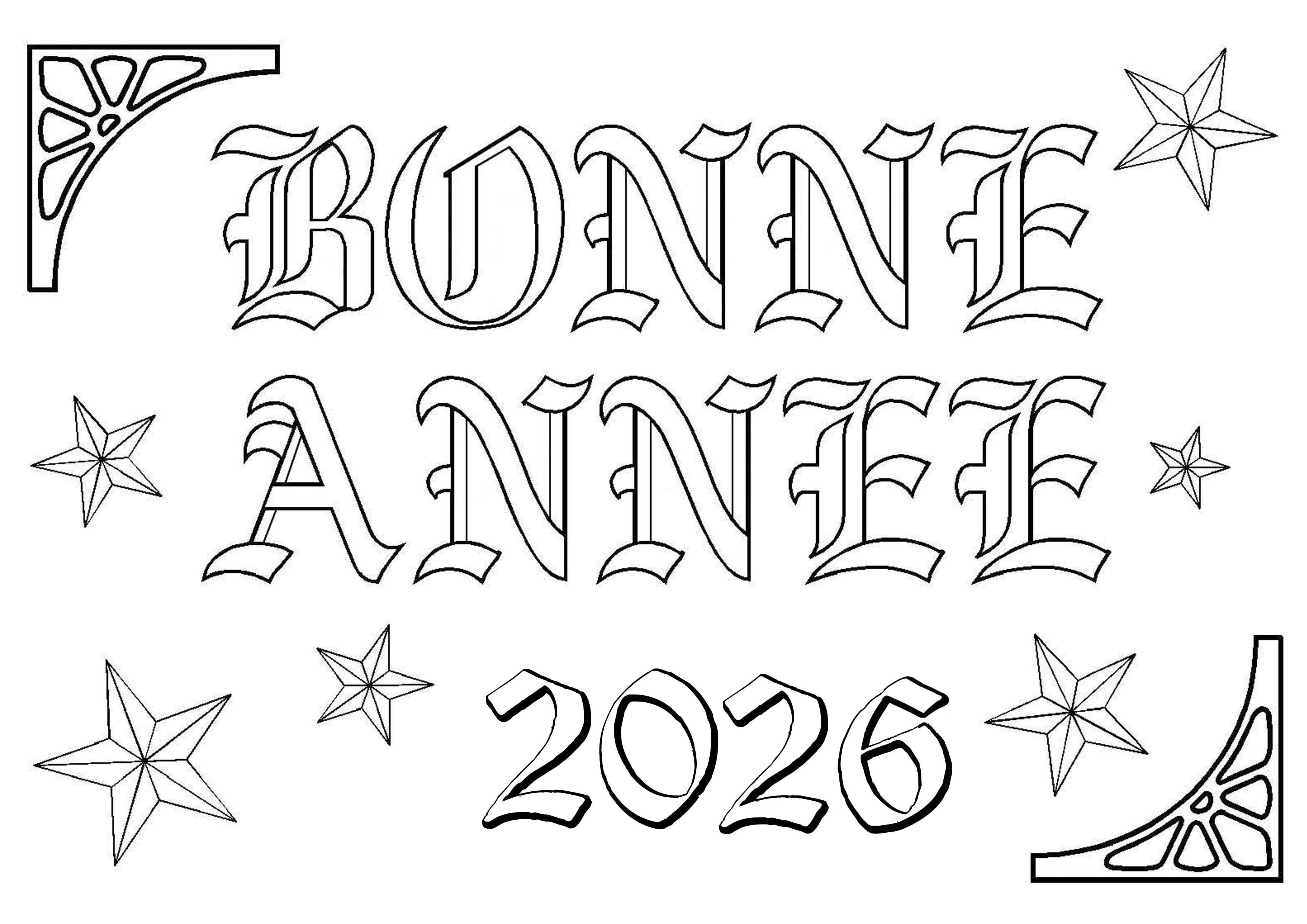coloriage de bonne ann�e 2025
