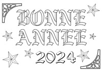 Colorier les mots bonne anne 2024