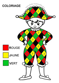 arlequin coloriage magique