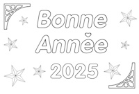 Colorier les mots bonne anne 2025