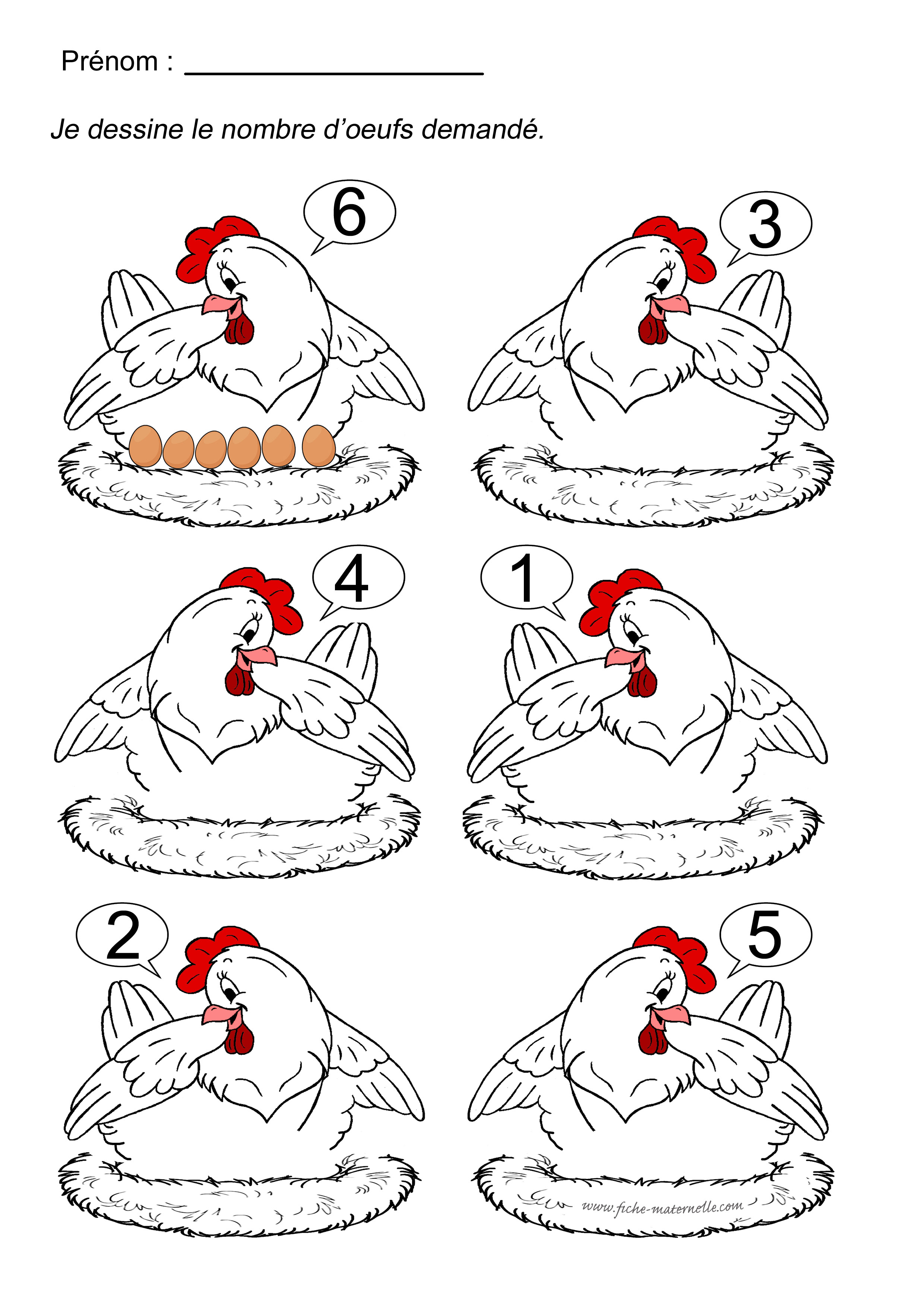 Reproduire un quantit sur le thme de la poule et de l oeuf