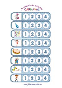 Compter les syllabes sur le thme du carnaval
