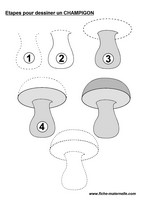 Etapes pour apprendre  dessiner un champignon