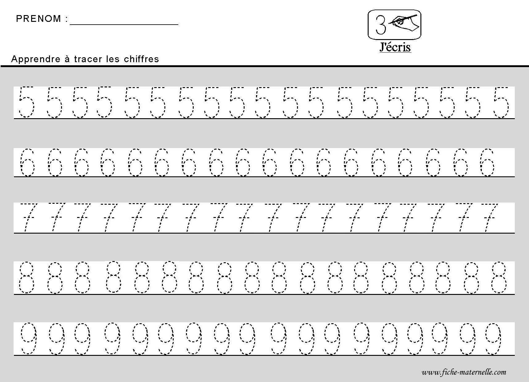 Site De Maternelle Et Cp Sens Décriture Des Chiffres