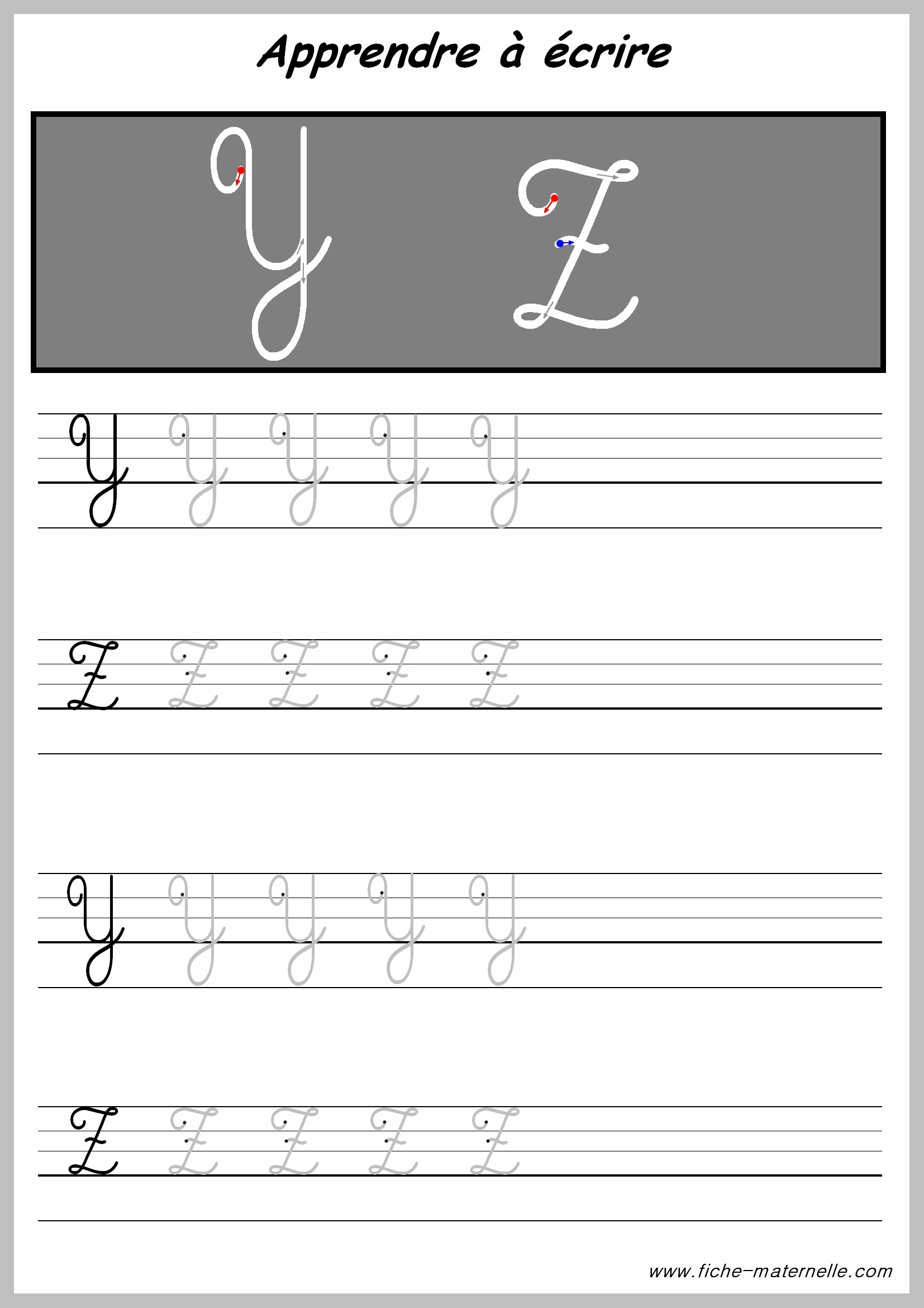 Exercices d'écriture pour maternelle et CP  les lettres majuscules