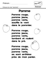 Le mot pomme