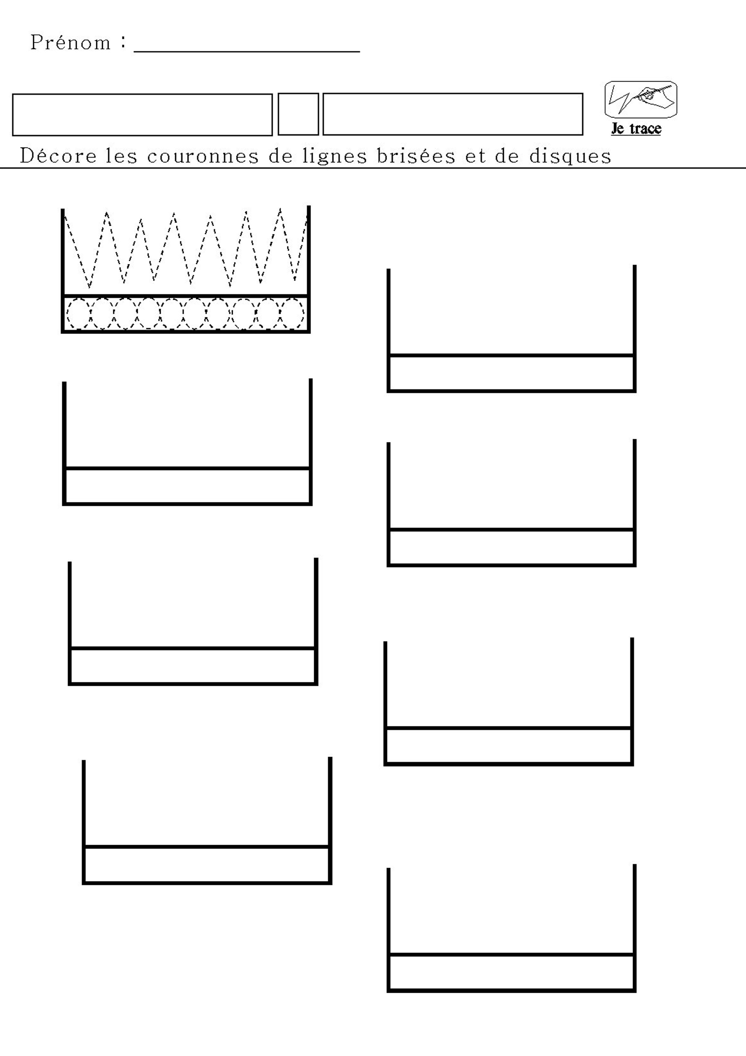 Dcore les couronnes de lignes brises et de motifs