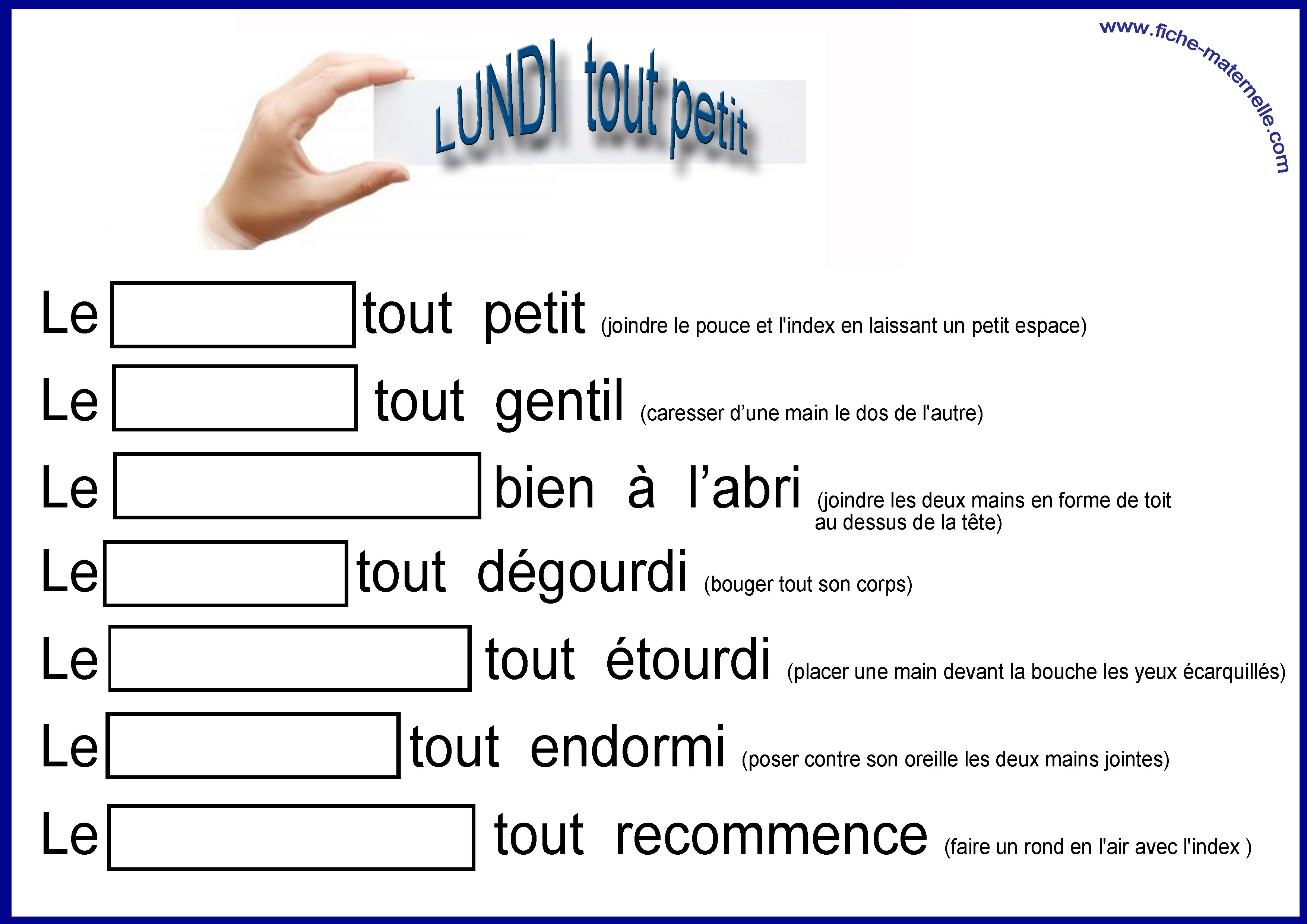 Exercice sur la Posie des jours de la semaine