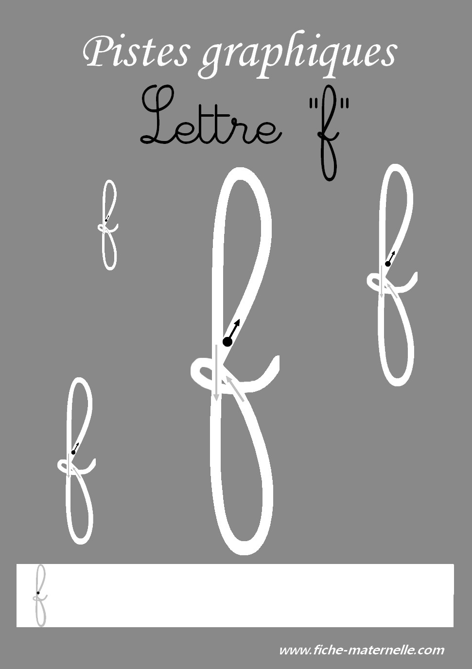 Pistes graphiques les lettres cursives la lettre f