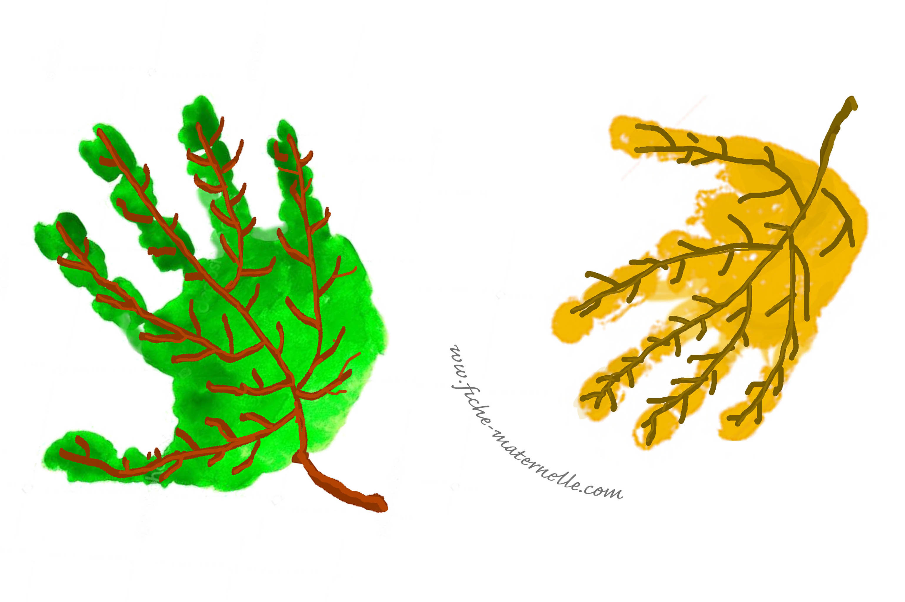 Feuilles d automne  partir des empreintes d une main