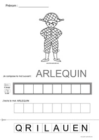 Fiche sur Pierrot maternelle