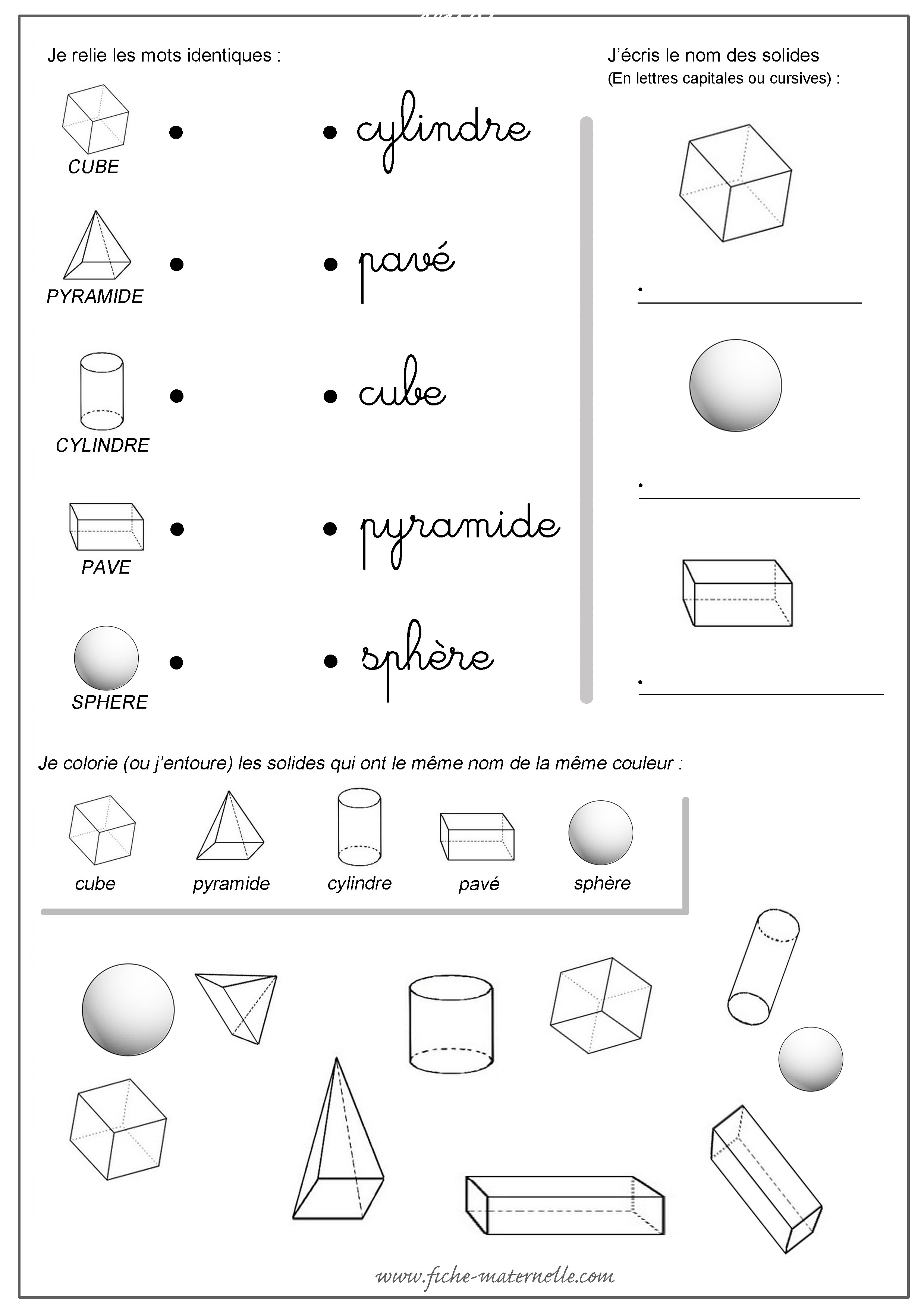 Les solides  la maternelle