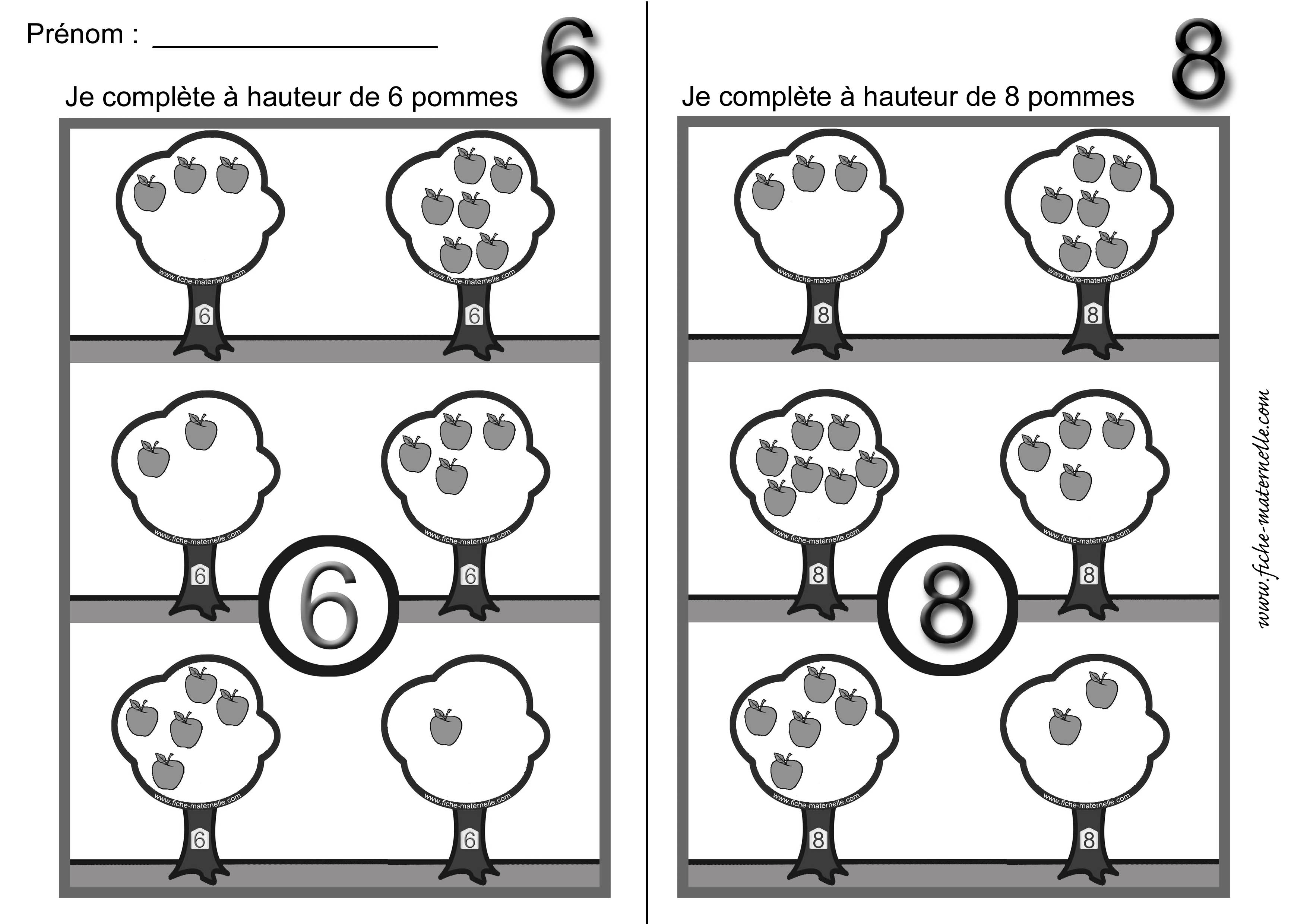 Dcomposition du nombre et complments en maternelle