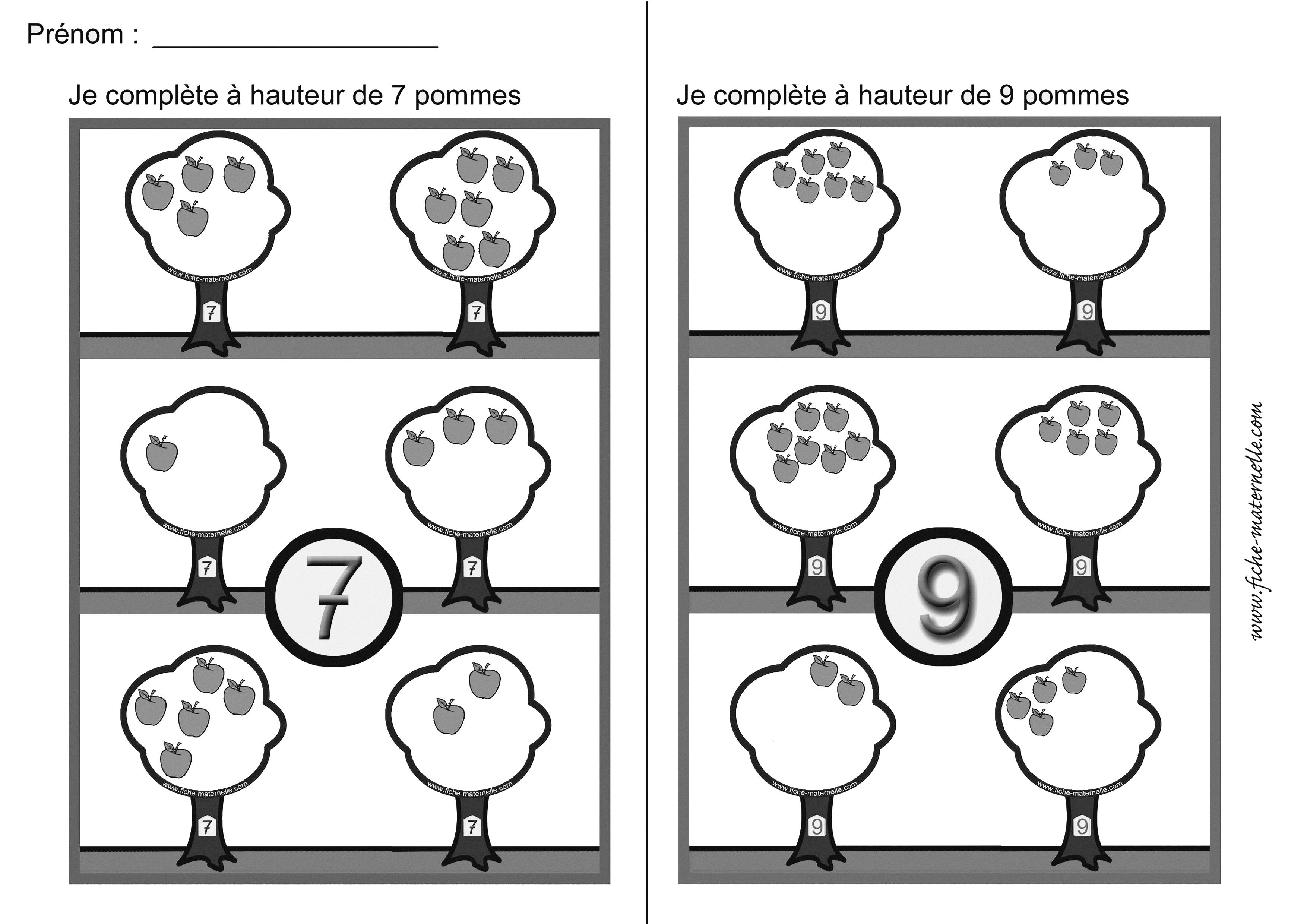 Dcomposition du nombre et complment en maternelle