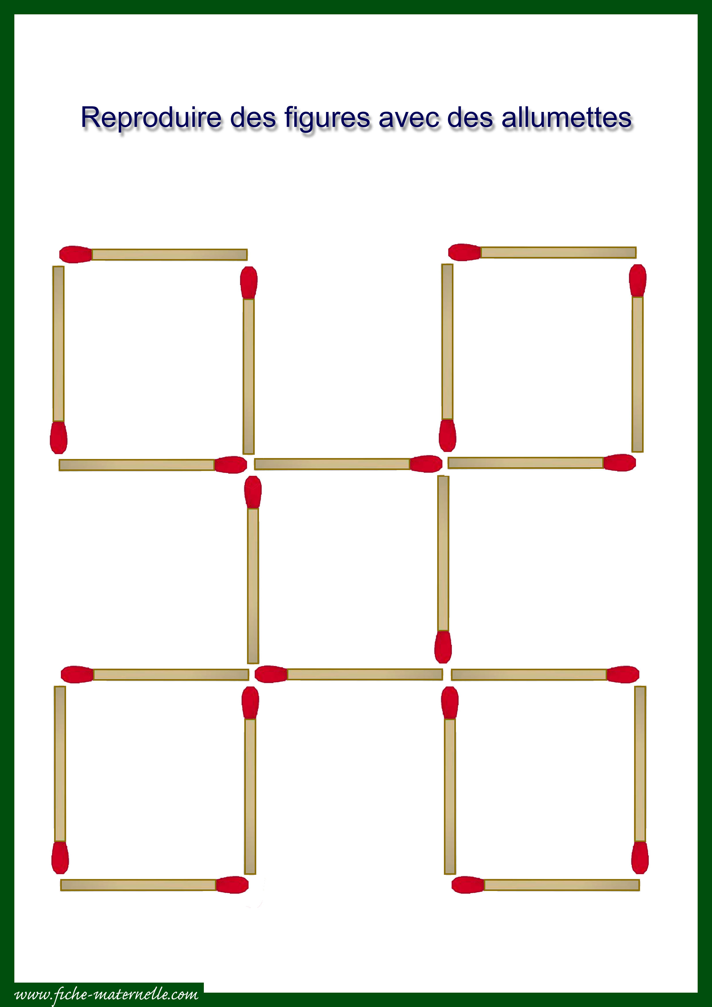 reproduire une figure avec des allumettes