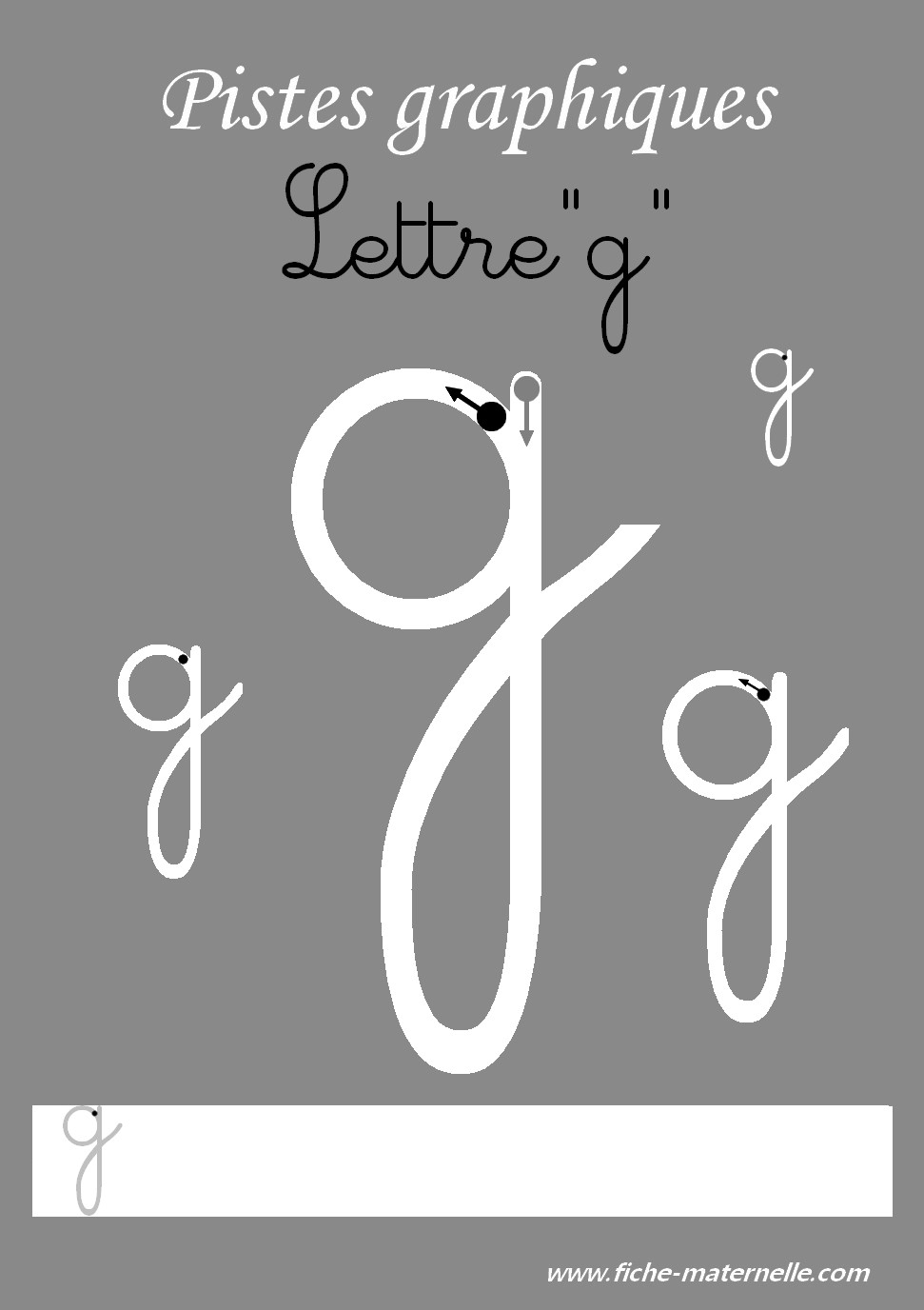 Pistes graphiques les lettres cursives la lettre g