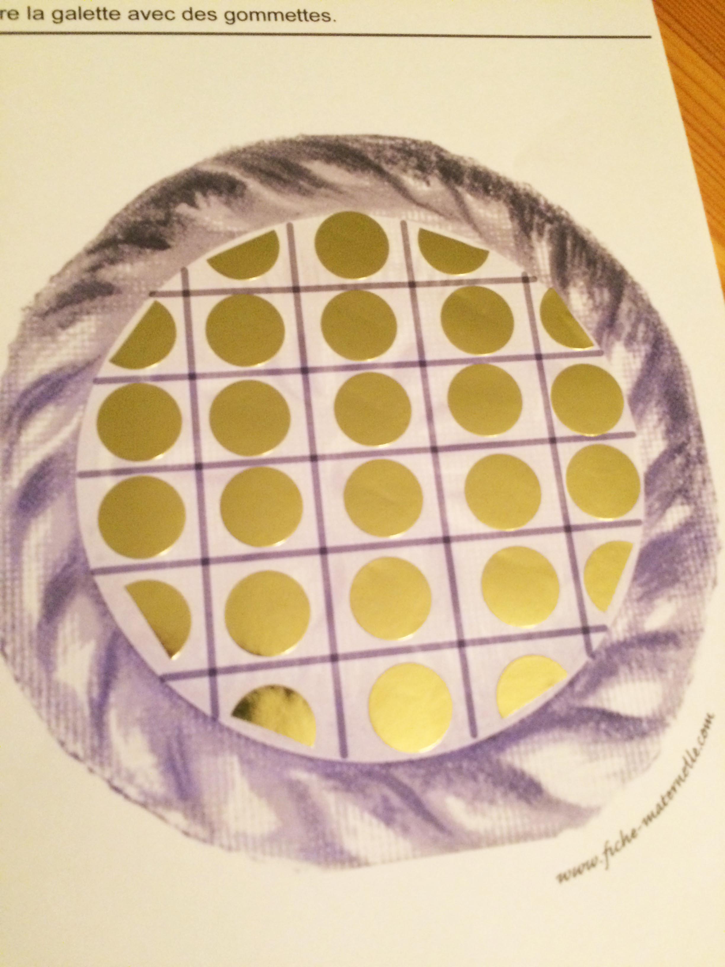 Activit sur le thme de la galette en maternelle