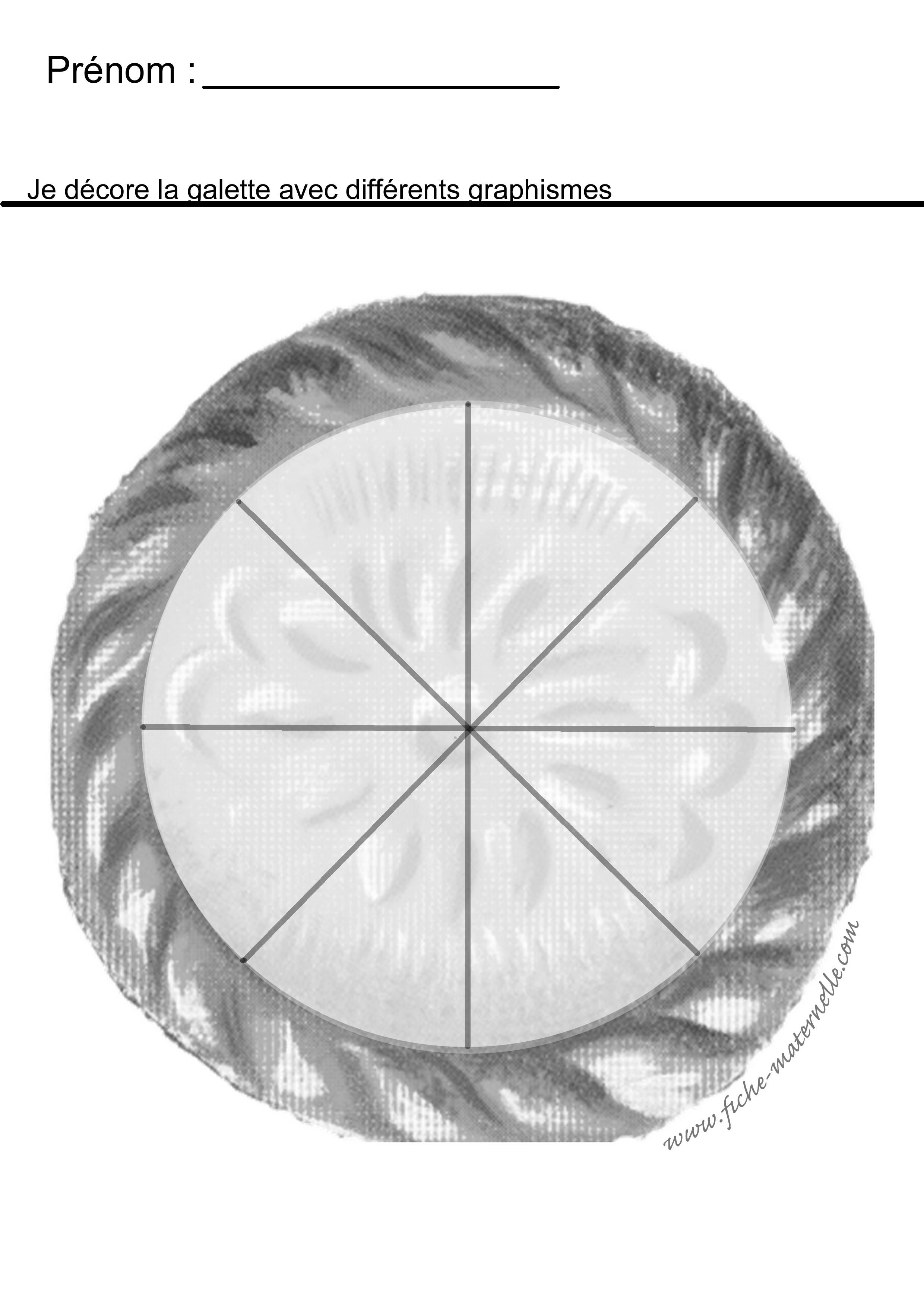 Graphisme sur le thme de la galette en maternelle