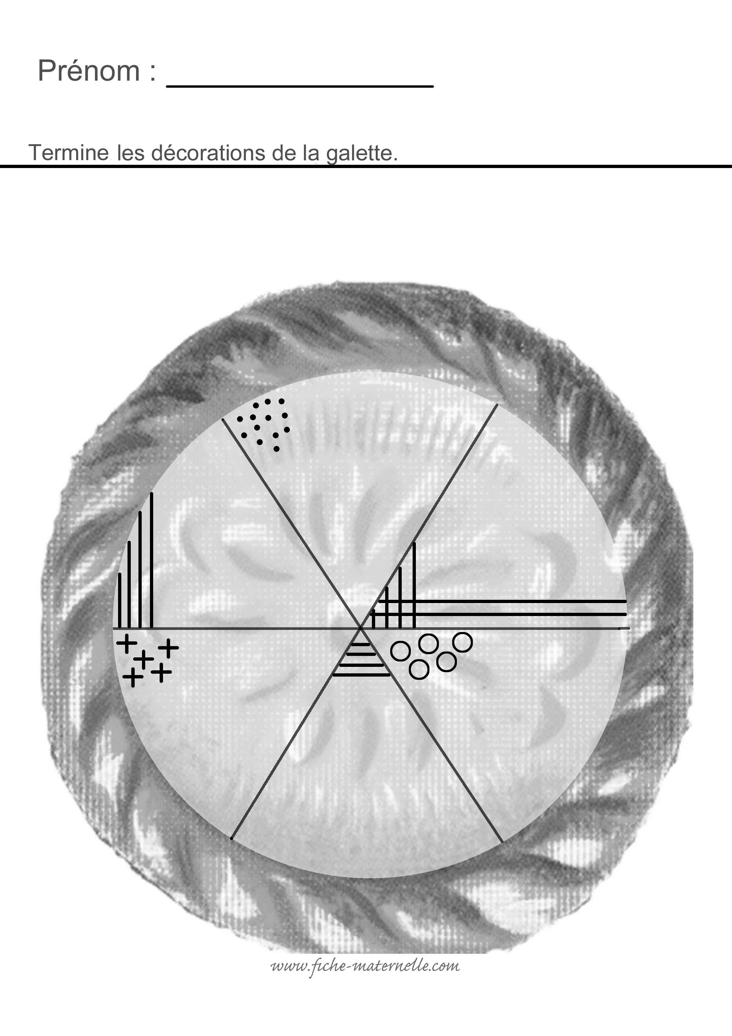 Graphisme sur le thme de la galette en maternelle