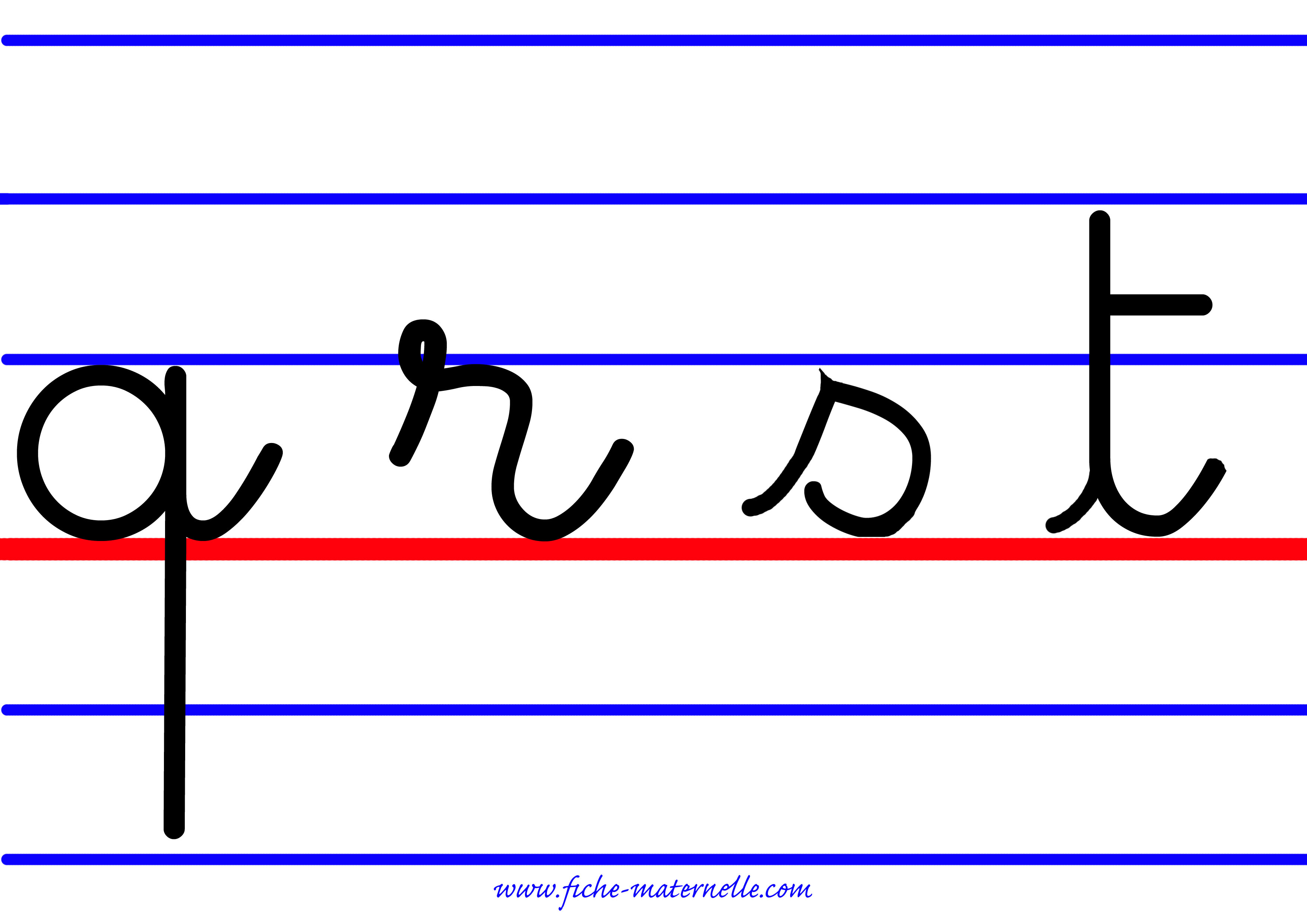 Lettres cursives avec interlignes